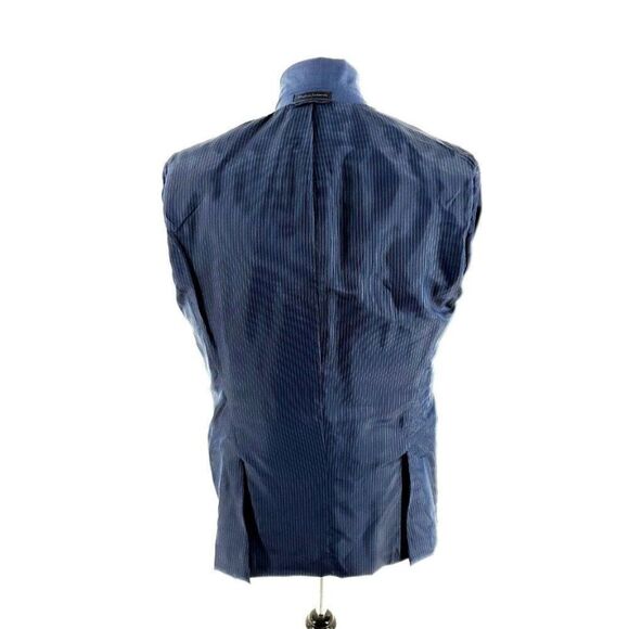 Calvin Klein Wool 2 Button Blazer 40L Blue Sharkskin‎ - Picture 10 of 10